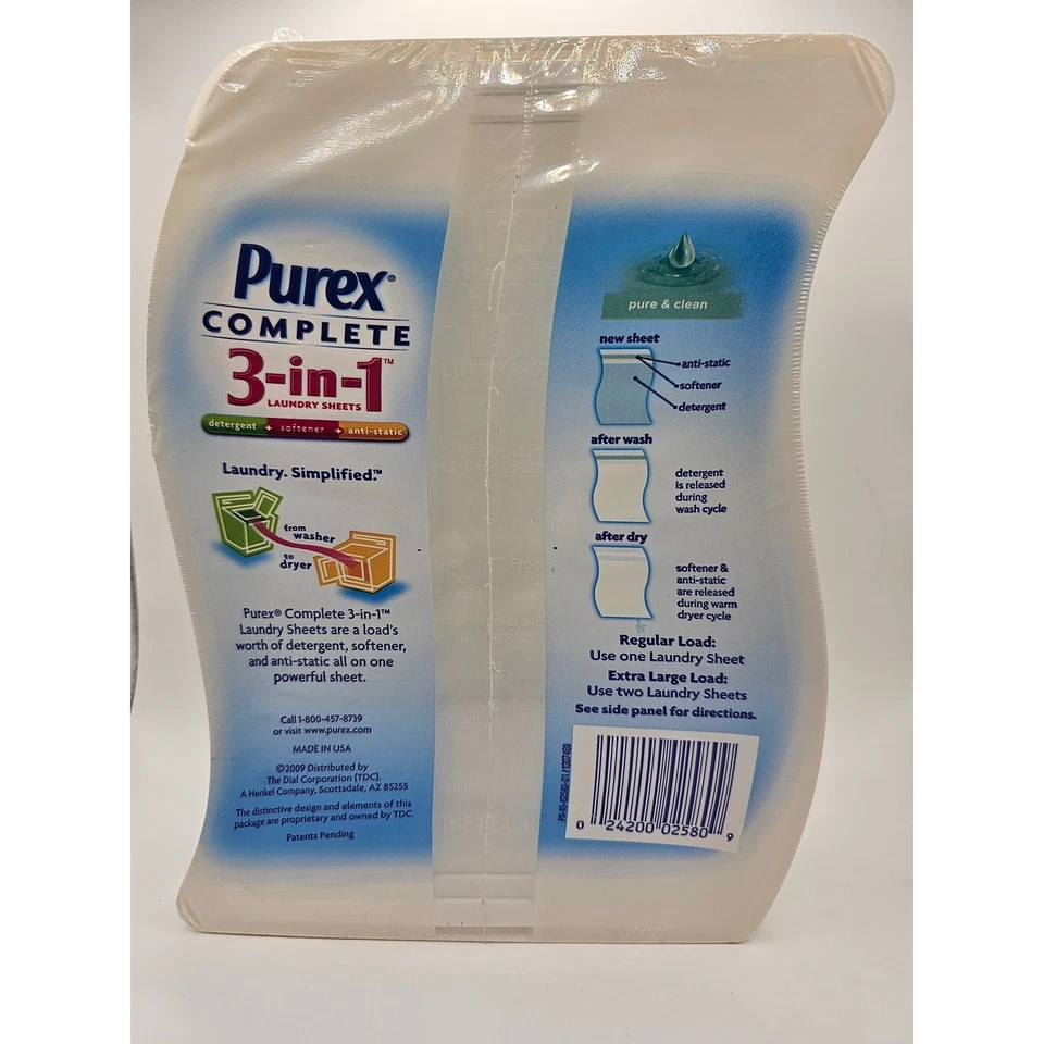 Detergente para sábanas Purex Complete 3 en 1 puro y limpio 20ct descontinuado Foto 4 de 4