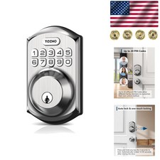 Satin Nickel Keyless Entry Smart Lock - Easy Install with Auto Lock Feature