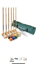 Ollky 36.5 Inch Six Player Portable Croquet Set for Adults & Kids with Wooden.