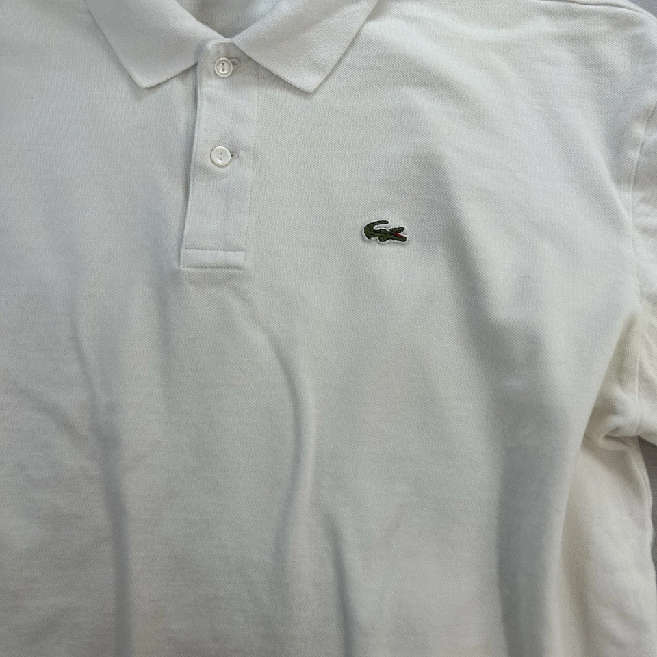Lacoste Polo Shirt Men White Short Sleeve Size 8 - Image 2 of 4