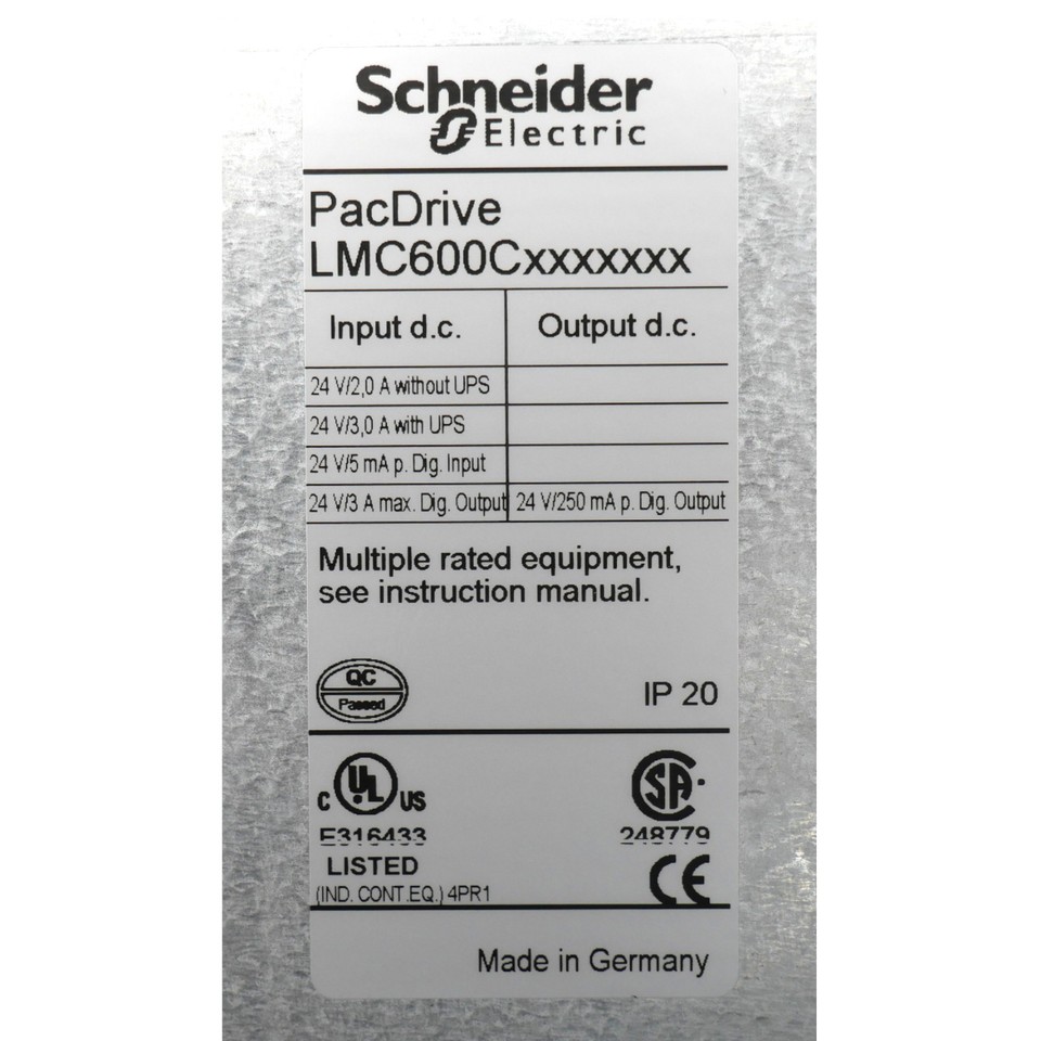Schneider Electric PacDrive LMC600CAA10000 Motion Controller RS: 01 ...