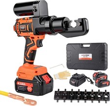 Electric Battery Lug Crimping Tool, 12 Ton Hydraulic Crimping Tool with Brushles