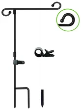 Garden Flag Stand-Holder-Pole with Stopper and Clip Waterproof Powder
