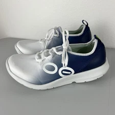 OOFOS OOmg Sport LS Low Shoe White Blue Mens US 10.5 Recovery Athletic Comfort