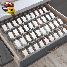 Spice Drawer Organizer, 4 Tier- 8 Pack Kitchen Spice Rack Tray for Drawer, Expan
