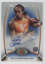 2012 Topps Platinum Rookie Blue Refractor 24/99 Travis Benjamin #166 Auto ry5