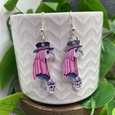 2.75  Silver-tone Acrylic Retro Drop Dangle Earring Set New Free Ship C1364