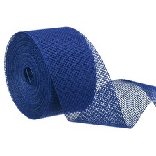 Burlap Ribbon,2 Inch Wide 10 Yards Burlap Wired Ribbon, Blue