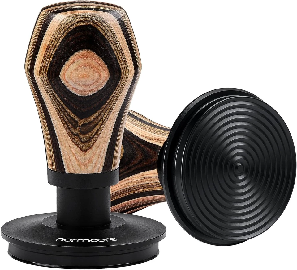 Tamper de café expresso com revestimento de titânio, cabo de madeira colorido - Imagem 3 de 4