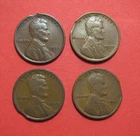 1919-1927 Lincoln Wheat Cent Mint Error Lot - 4 Clipped Planchets