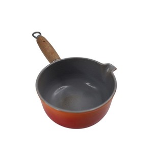 Vintage Descoware Orange Ombre Enamel Sauce Pan