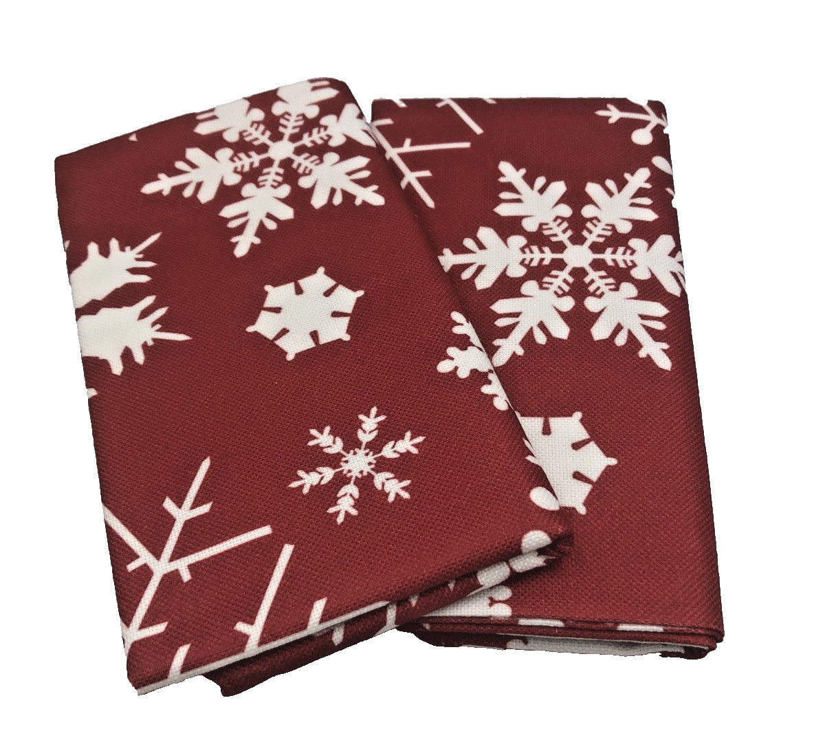Christmas Red Pillow Covers Set of 2 18 x 18 inch White Snowflake Throw New