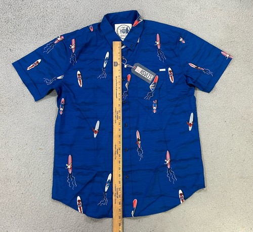 RSVLTS Shirt Mens Extra Large Blue Graphic Print Beach Surfer Retro Kunuflex NWT - Bild 7 von 13