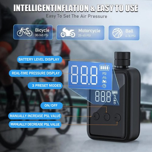 Electric Air Pump Cordless Inflator for Bicycle Pump Presta Valve