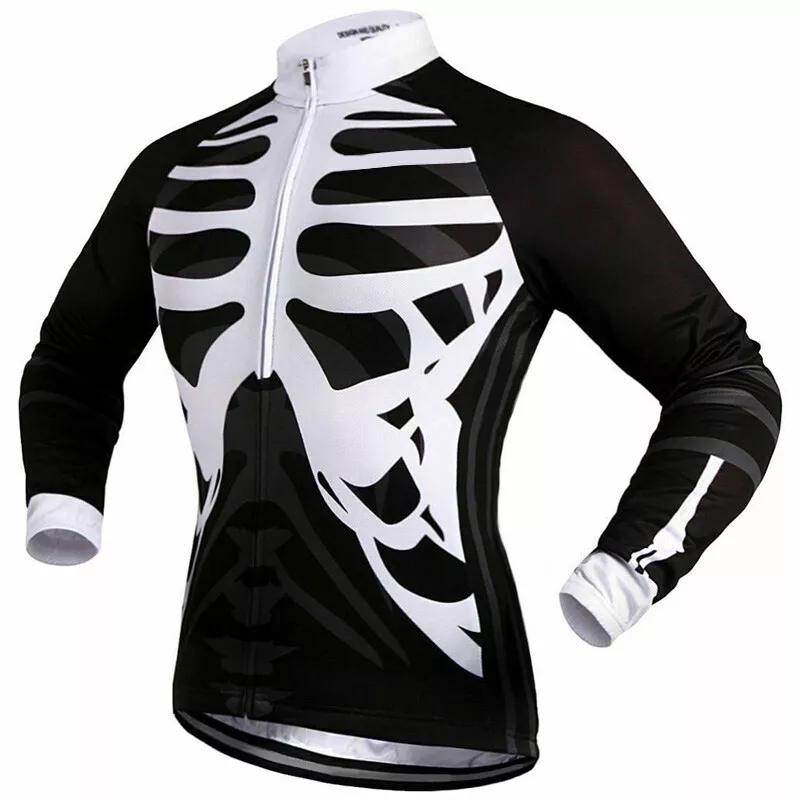 Cycling Jersey Bike Mtb Sleeve Ghost Mens Mountain Clothes Long Jacket Bib  Skull