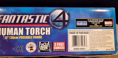 2005 Marvel Fantastic Four 4 Human Torch Flame 12" Figur - New Old Stock - Bild 8 von 15