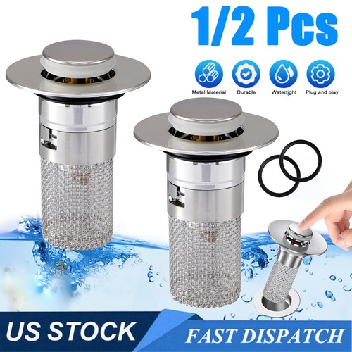 1/2Pcs Floor Drain Filter Pop Up Sink Stopper Hair Catcher Mesh Basket Draining - 第 1/20 張圖片