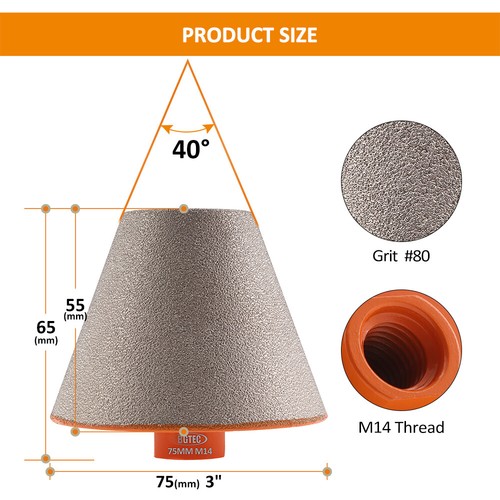 BGTEC Diamond Chamfer Bit Milling Cutter Beveling Bit 20/35/50/75mm Ceramic Tile - Picture 16 of 16