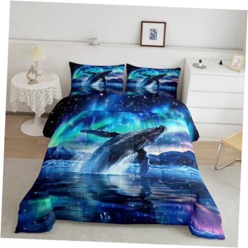Kids Boys Girls Ocean Bedding Set Ocean Whale Comforter for Sea Full Multi A02