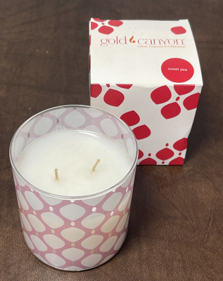 RARE Gold Canyon 14.5 oz. Double Wick Jar Candle SWEET PEA Scent - Hard To Find