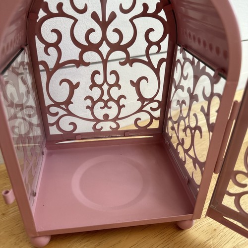 Ikea Vintage Gottgera Pink Lantern Candle Holder Decor Rare Metal Glass - Picture 10 of 12