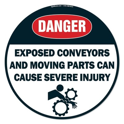 Exposed Conveyors and Moving Parts Can Cause Severe Injury Non-Slip Floor Mar...