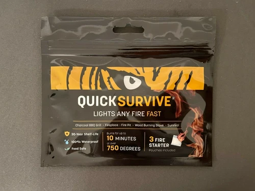 QUICKSURVIVE All-Purpose Waterproof Fire Starters - Light Any Fire Fast - 3 Pcs
