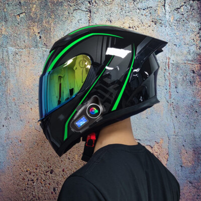 Safety Full Face Motorcycle Bluetooth Intercom Headset Racing Motorbike  Helmets