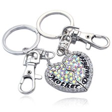 Mother Mom Daughter BFF Best Friends Foreve Heart Charm Key Chain Gift k6ab