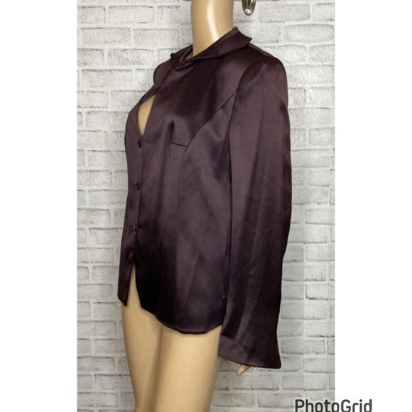 Akris purple silk blazer 12 - Image 2 of 4
