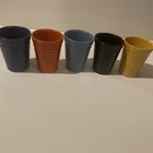 Vintage Bauer Pottery 6 Ounce Tumblers EXC Condition Lot Of 5. 3.5 Inches