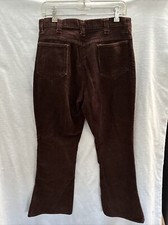 Vtg The Men s Store Trim Tight Corduroy Brown Bell Bottoms Pants 33X28 Mint