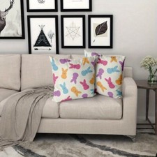 2-Piece Easter Reversible Bunny Holiday Decorative Pillow Case