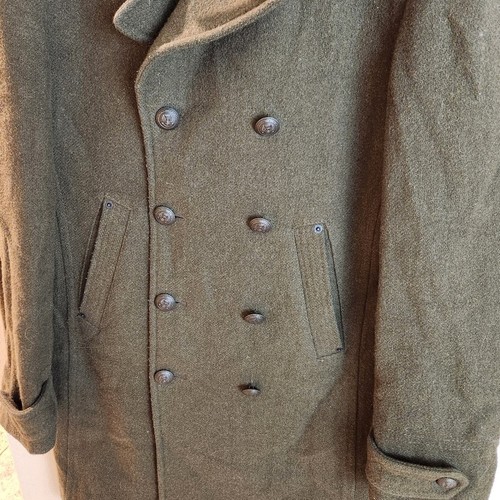 Vintage Dolce & Gabbana Men's 100% Wool Green Military Double Breasted Pea Coat - Picture 6 of 12