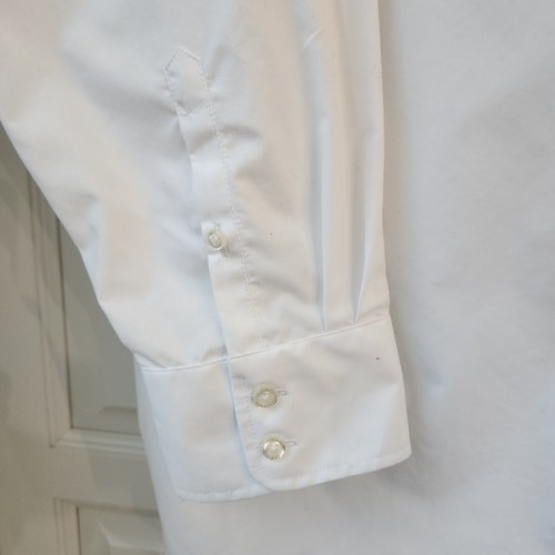 Lands End No Iron Supima Hemd Übergröße 26 W weiß Knopfleiste Manschetten Kragen - Bild 5 von 7