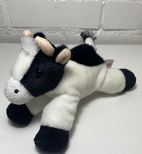 Aurora Cow Plush Stuffed Animal Small Black  White 8"