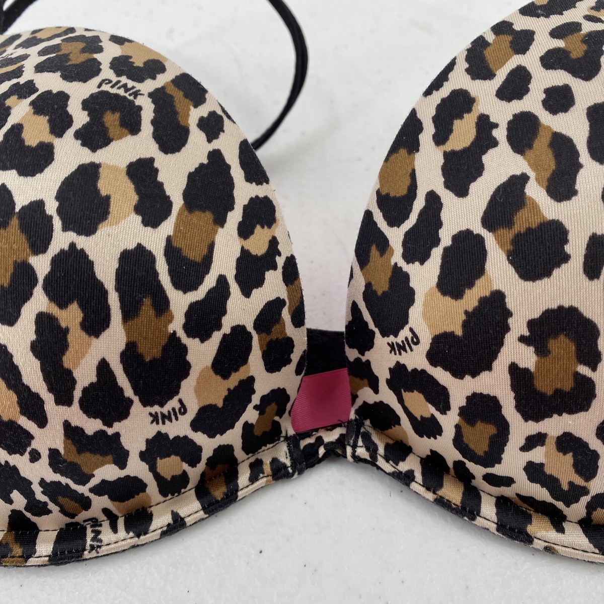Victorias Secret Heartbreaker Push Up Bra 34D Animal Print Brown