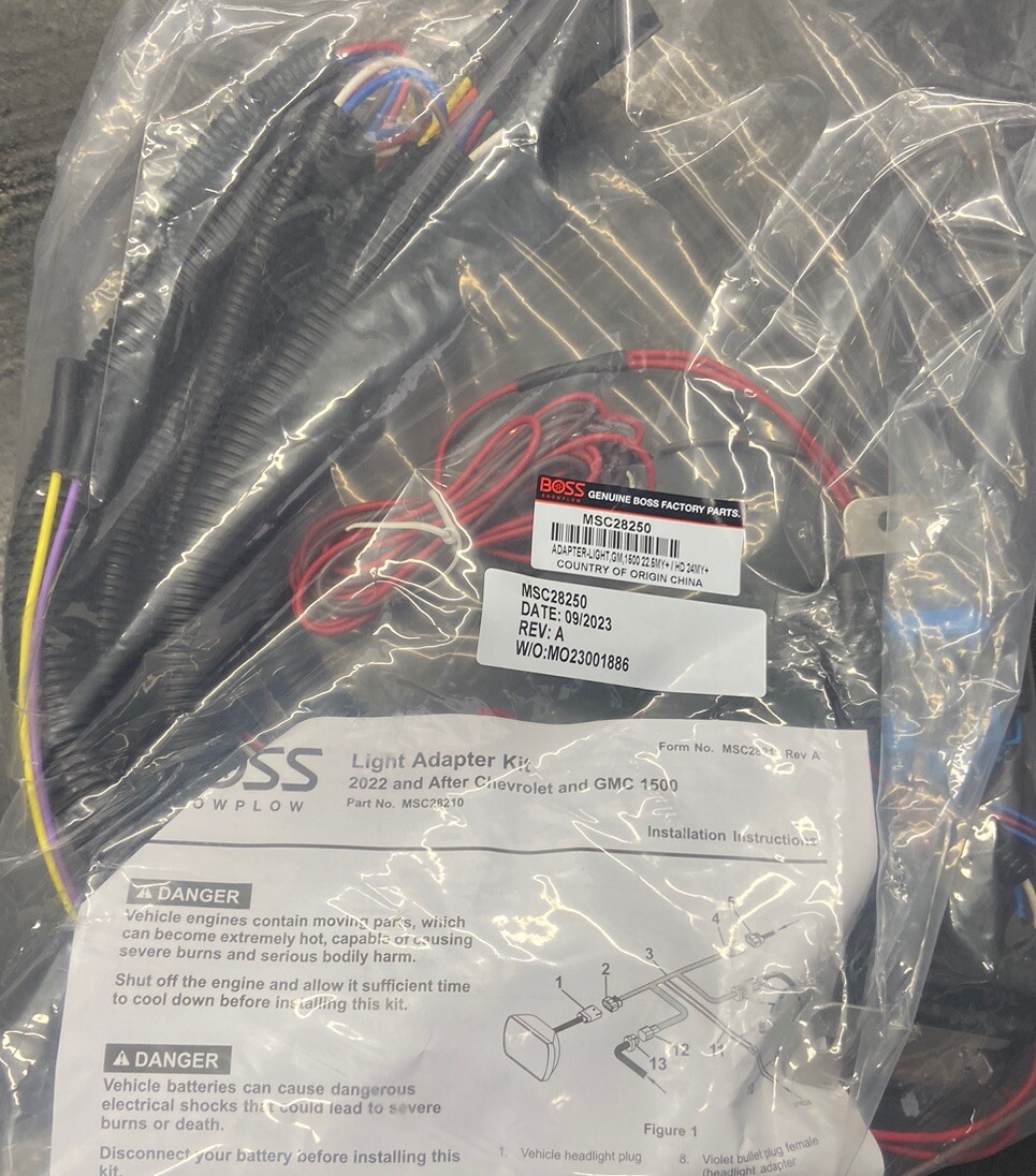 MSC28250 BOSS PLOW HEADLIGHT ADAPTER KIT eBay