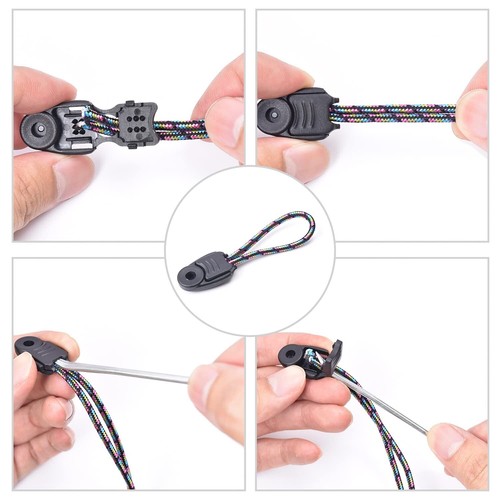 Confezione da 20 terminali per cavi a strappo per cerniere ferma clip per paracord estremità per corda blocco - Foto 3 di 5