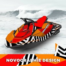 SEADOO SPARK trixx GRAPHIC KIT wraps 2up + 3up Jet Ski SEA DOO Decal Bold Orange