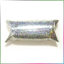 1oz (30ml) Silver Jewels Holographic Metal Flake .025" Large Rainbow Additive