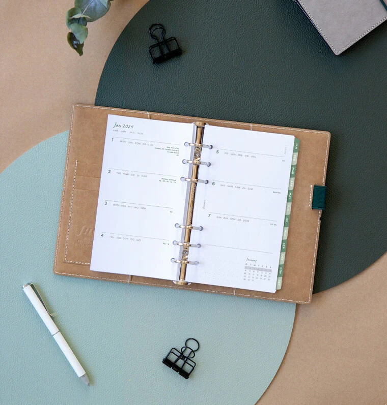 FILOFAX Kalendereinlage Personal 2024 - 1 Woche Auf 2 Seiten Cotton Creme