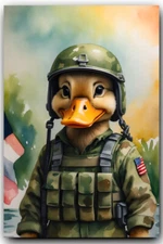 Soldier Duck 4 x 6 inch Exclusive Art Print Collectible Photo 10063