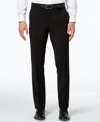 Kenneth Cole Reaction Men's Black Slim Fit Flat Front Dress Pants Size ...