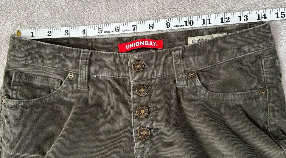 UNIONBAY Corduroy Pants Button Front Stretch Girls Size 14 (Womens 3-5) W28 L27 - Image 4 of 4