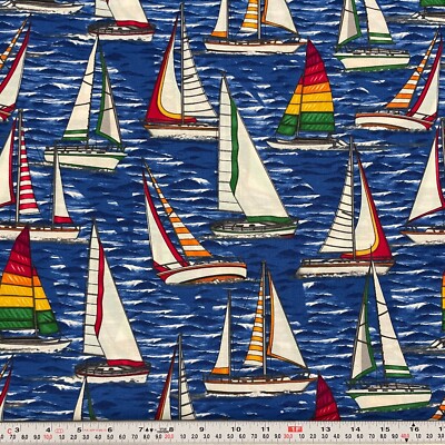 Seaport View by Dan Morris for Robert Kaufman Sailboat Cotton by the HALF YARD