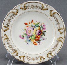 Old Paris Porcelain Hand Painted Floral & Gold 7 5/8 Inch Plate C.1820 B