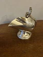 Silver Plated Coal Scuttle Bucket Sugar Bowl MCM Made In Japan Tarnish Resistant