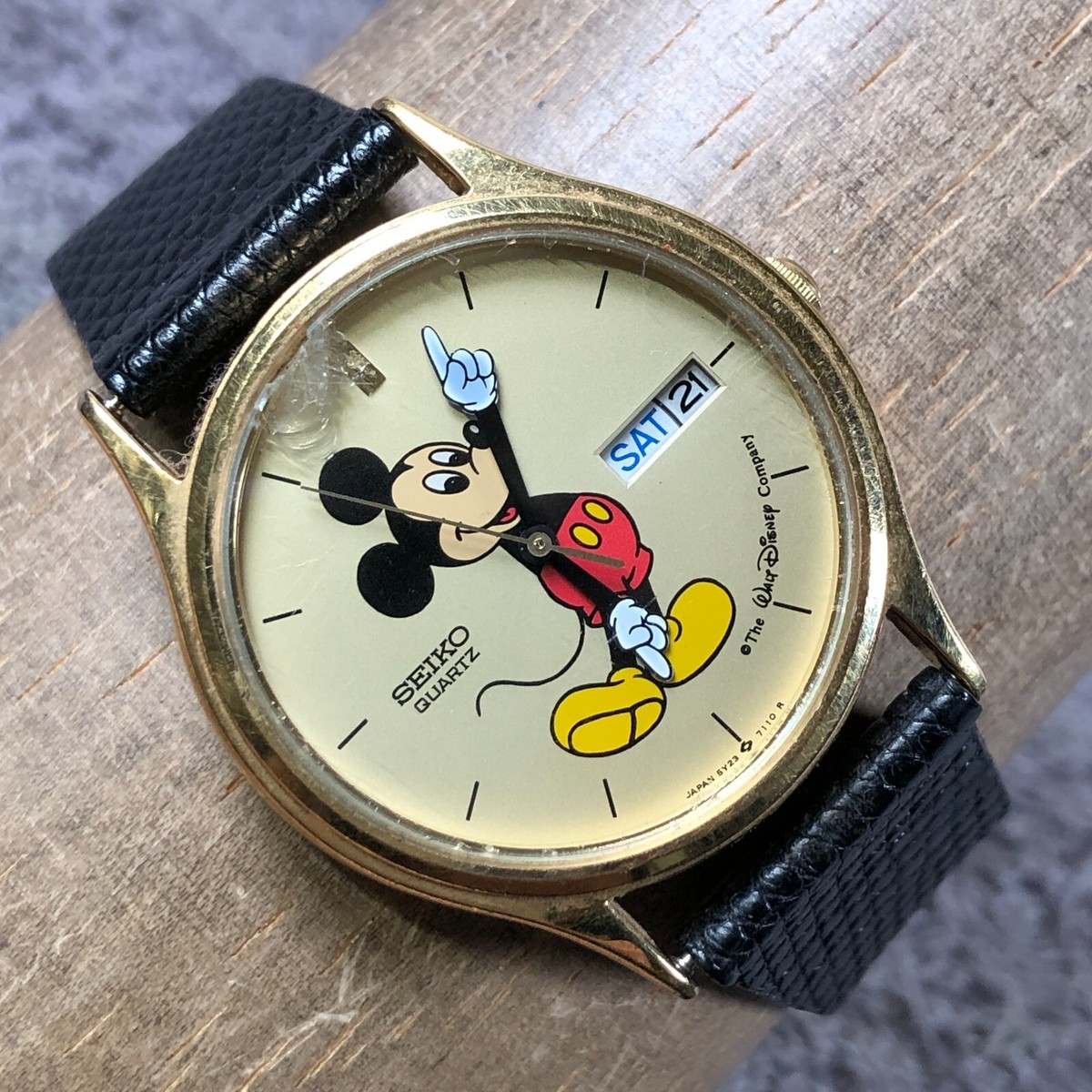 Vtg Seiko Men 5Y23-7079 Disney Mickey Mouse Quartz Watch 7 1