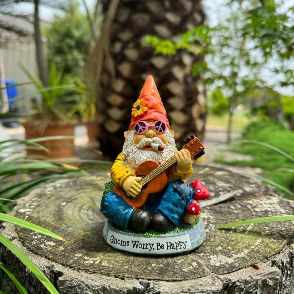 Garden Gnomes Statue Gnome Play Guitar Crazy Gnome Fairy Garden